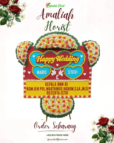 Karangan Papan Bunga Pernikahan di Pannampu